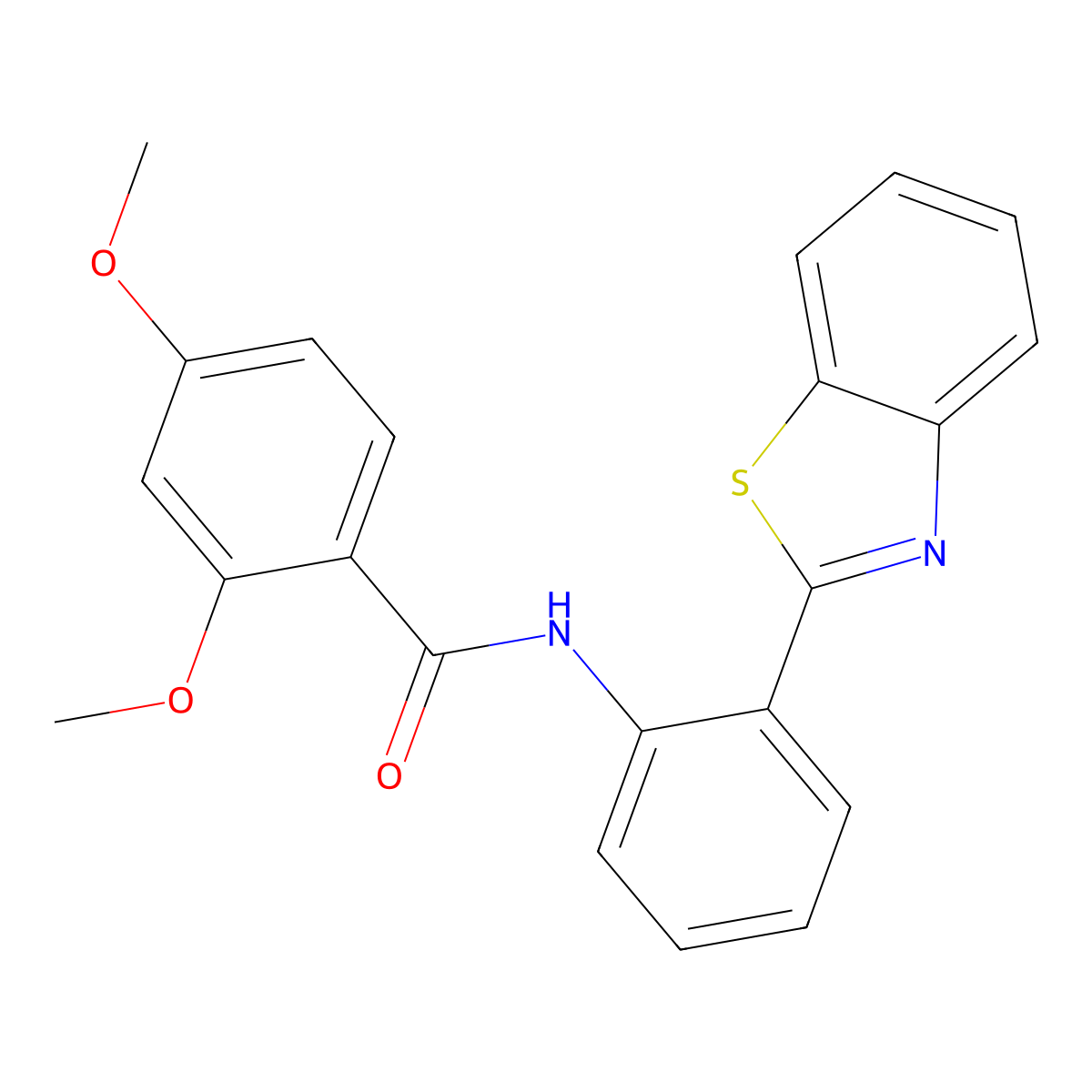 N-[2-(1,3-benzothiazol-2-yl)phenyl]-2,4-dimethoxybenzamide molecular structure, CAS 477569-54-3