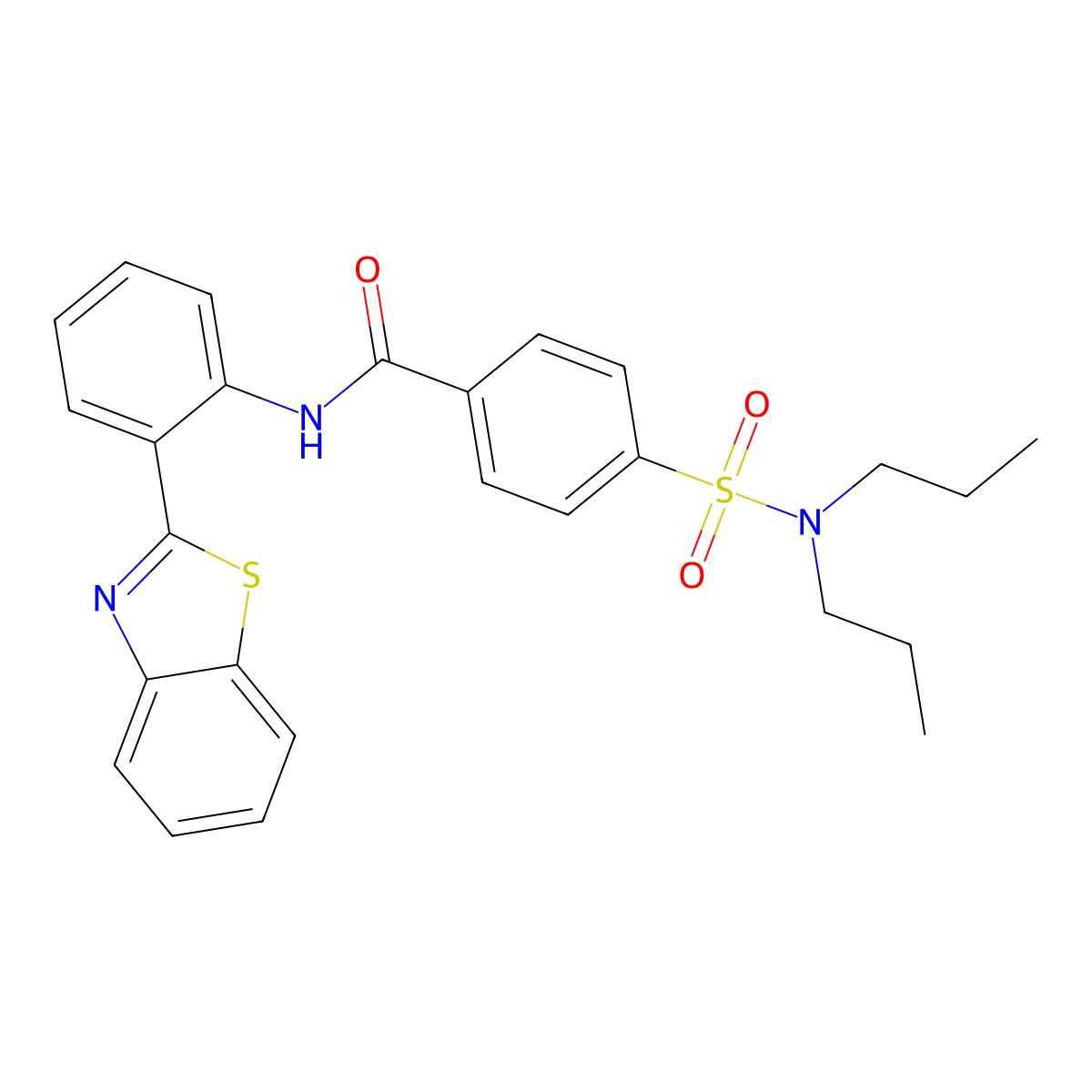 N-[2-(1,3-benzothiazol-2-yl)phenyl]-4-(dipropylsulfamoyl)benzamide molecular structure, CAS 477569-56-5