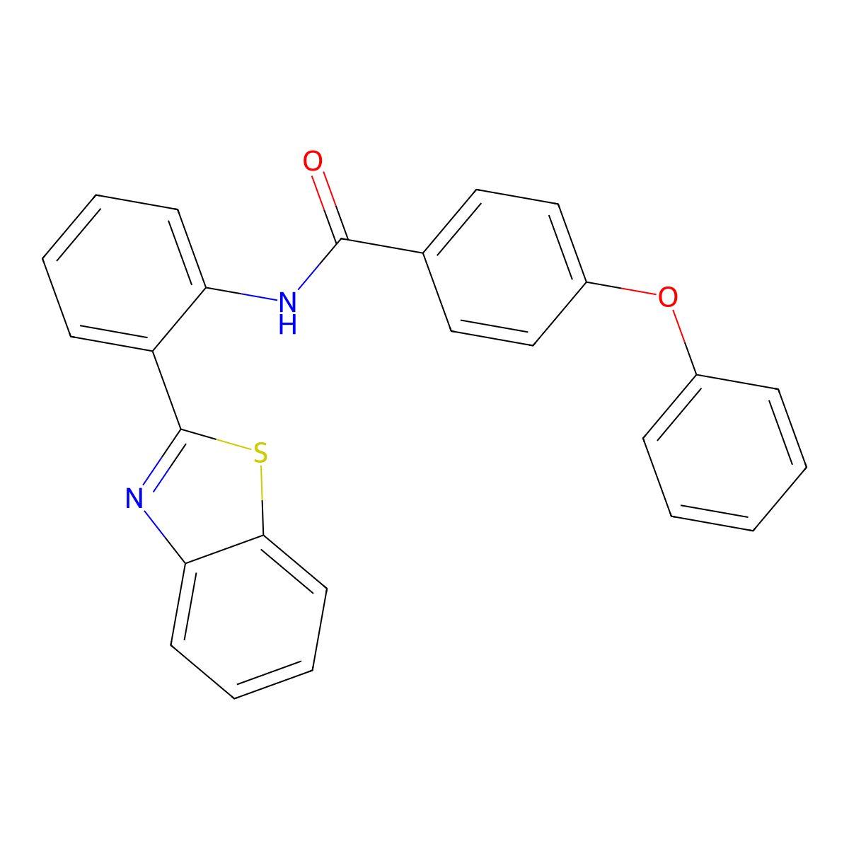 N-[2-(1,3-benzothiazol-2-yl)phenyl]-4-phenoxybenzamide molecular structure, CAS 477569-57-6