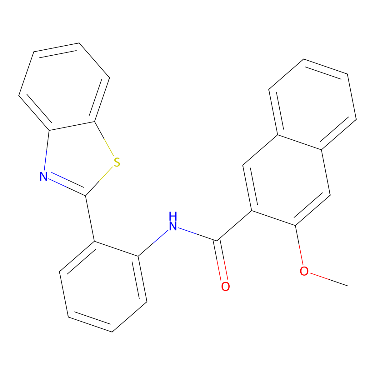 N-[2-(1,3-benzothiazol-2-yl)phenyl]-3-methoxynaphthalene-2-carboxamide molecular structure, CAS 477569-58-7