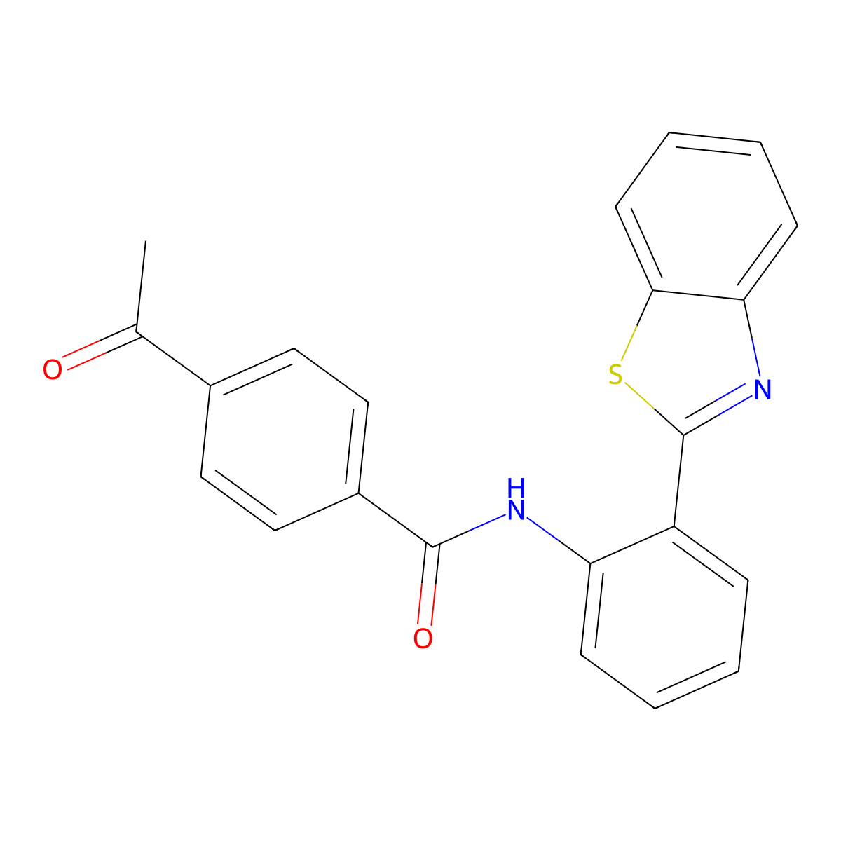 4-acetyl-N-[2-(1,3-benzothiazol-2-yl)phenyl]benzamide molecular structure, CAS 477569-60-1