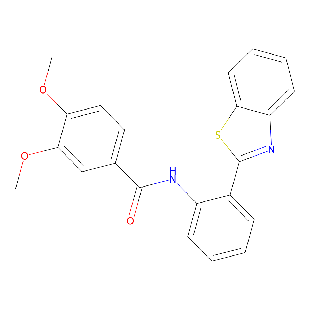 N-[2-(1,3-benzothiazol-2-yl)phenyl]-3,4-dimethoxybenzamide molecular structure, CAS 477569-63-4