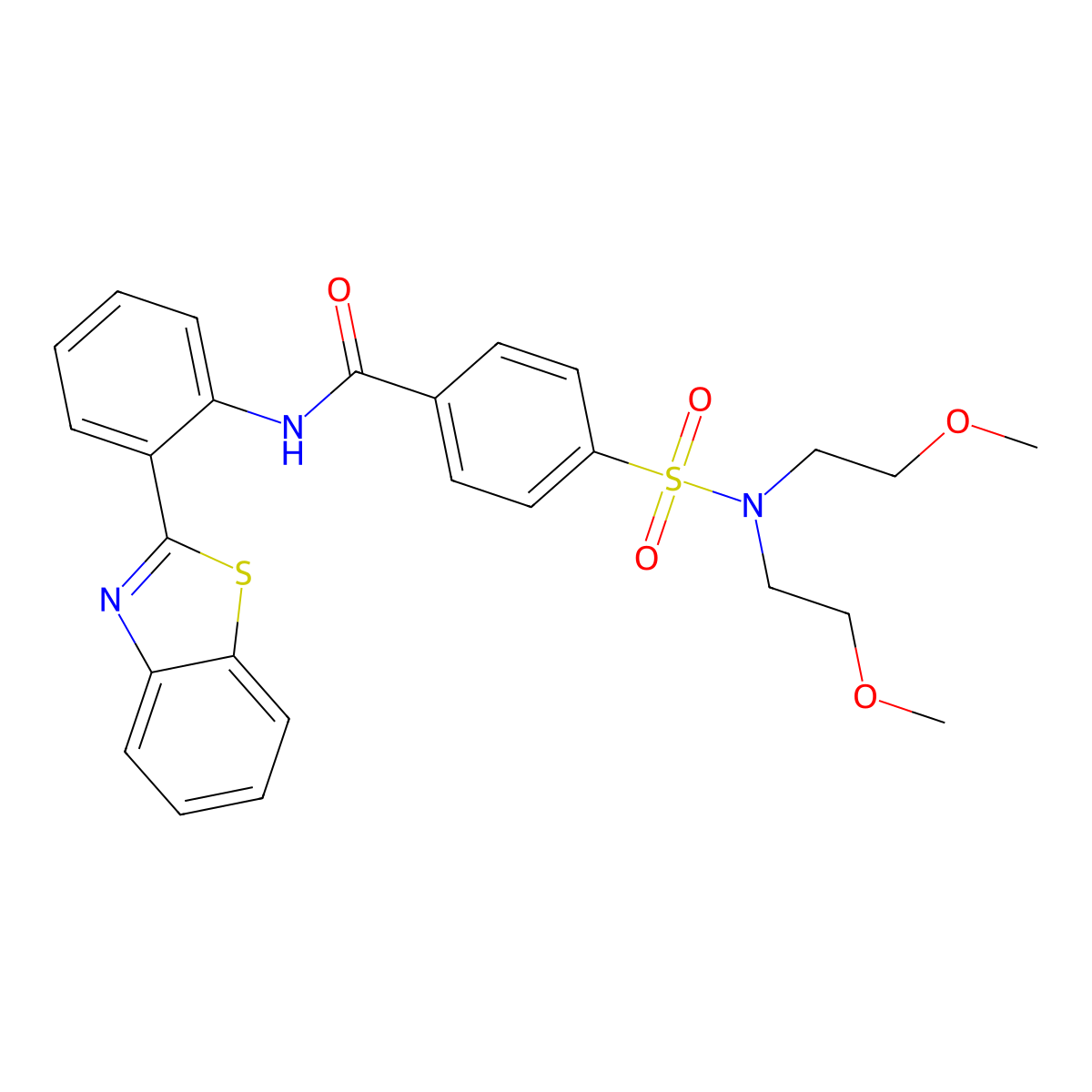 N-[2-(1,3-benzothiazol-2-yl)phenyl]-4-[bis(2-methoxyethyl)sulfamoyl]benzamide molecular structure, CAS 477569-64-5
