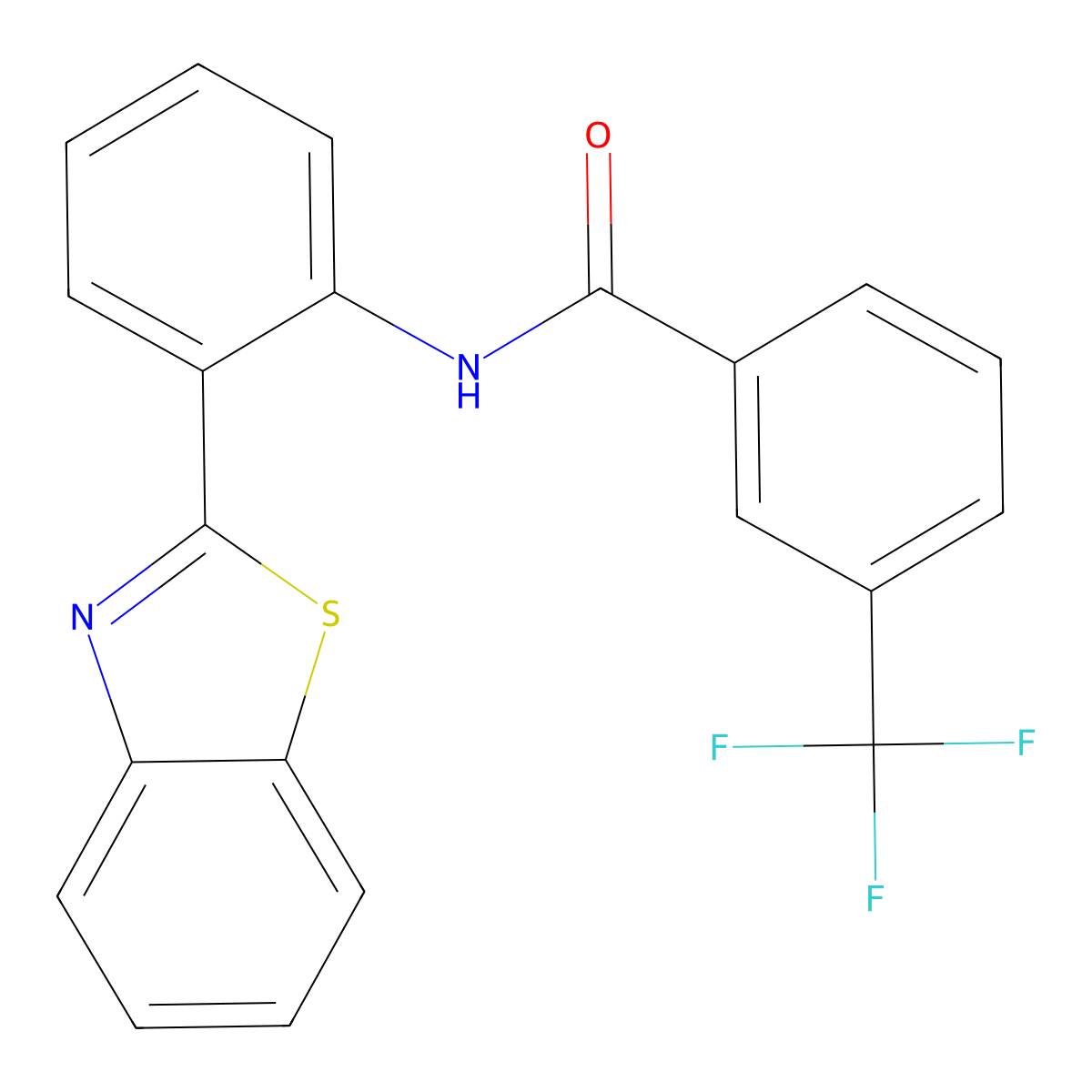 N-[2-(1,3-benzothiazol-2-yl)phenyl]-3-(trifluoromethyl)benzamide molecular structure, CAS 477569-70-3