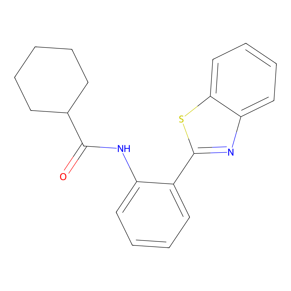 N-(2-(benzo[d]thiazol-2-yl)phenyl)cyclohexanecarboxamide molecular structure, CAS 477569-71-4