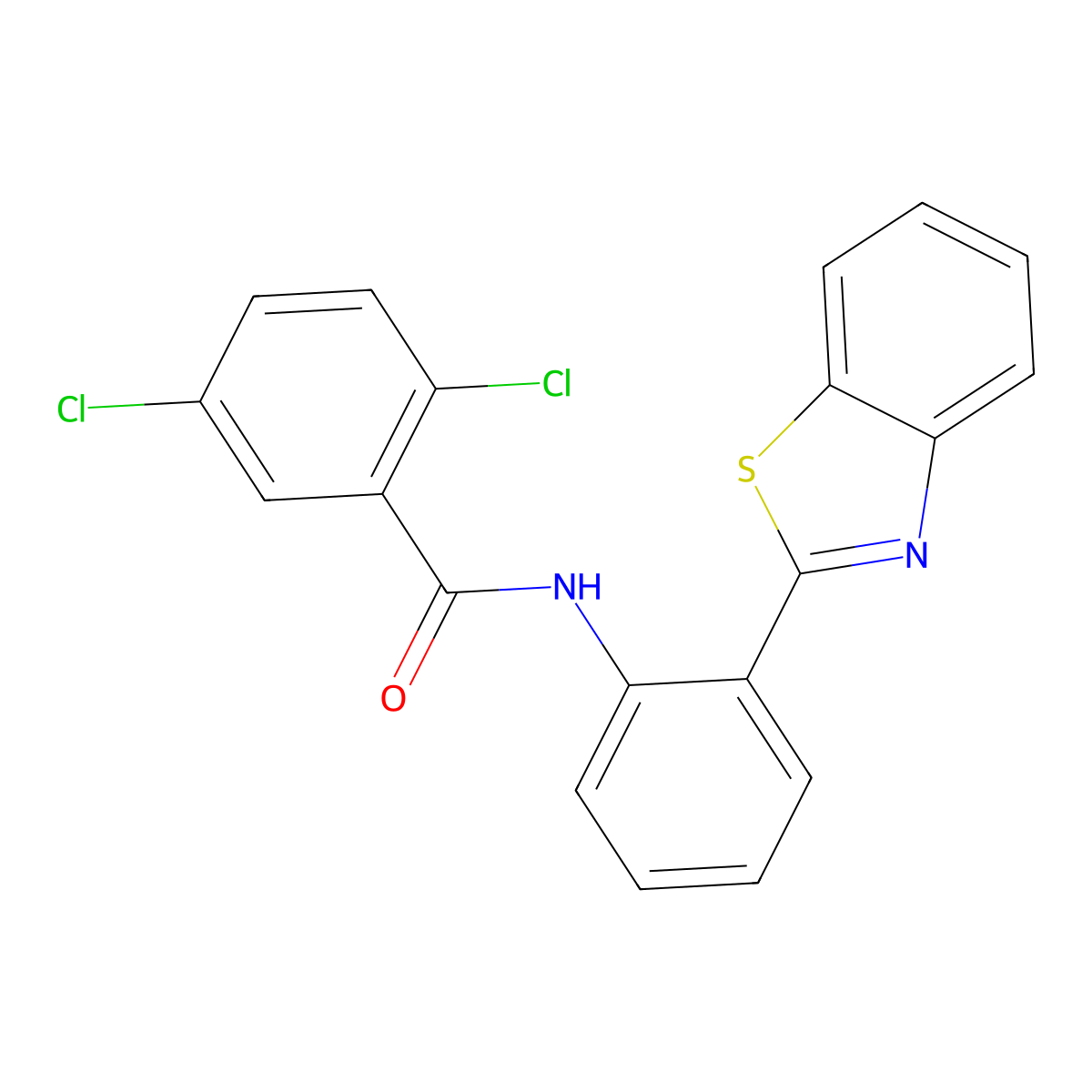 N-[2-(1,3-benzothiazol-2-yl)phenyl]-2,5-dichlorobenzamide molecular structure, CAS 477569-72-5