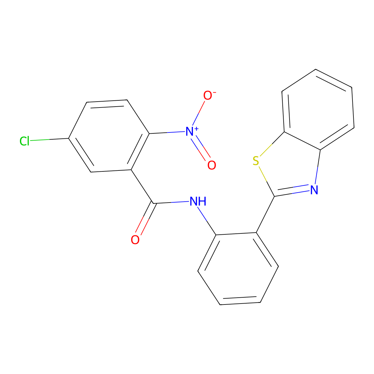 N-[2-(1,3-benzothiazol-2-yl)phenyl]-5-chloro-2-nitrobenzamide molecular structure, CAS 477569-73-6