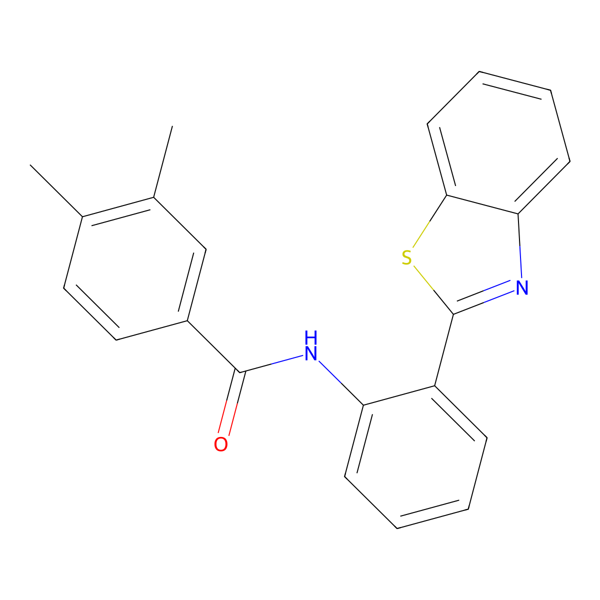 N-[2-(1,3-benzothiazol-2-yl)phenyl]-3,4-dimethylbenzamide molecular structure, CAS 477569-74-7