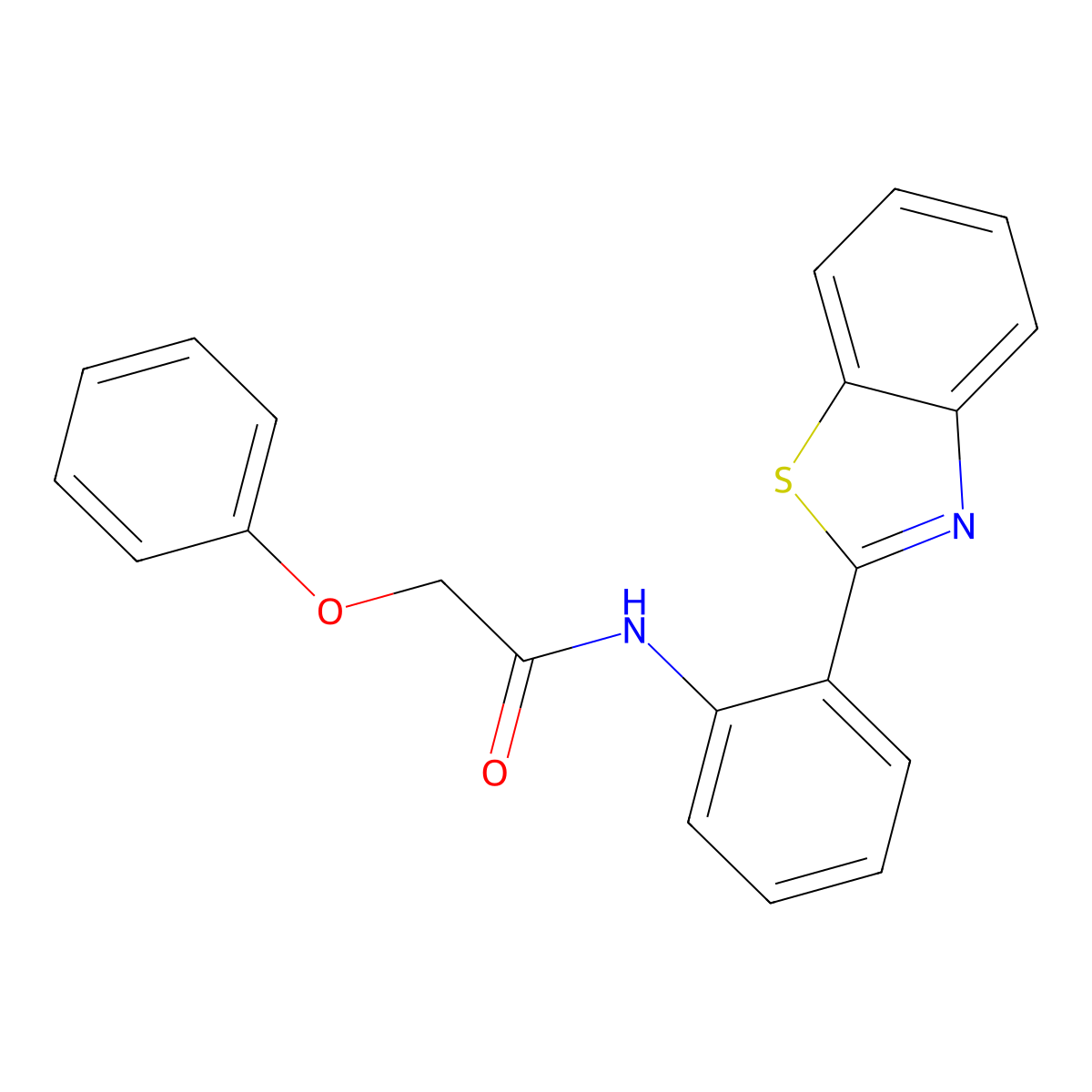 N-[2-(1,3-benzothiazol-2-yl)phenyl]-2-phenoxyacetamide molecular structure, CAS 477569-75-8