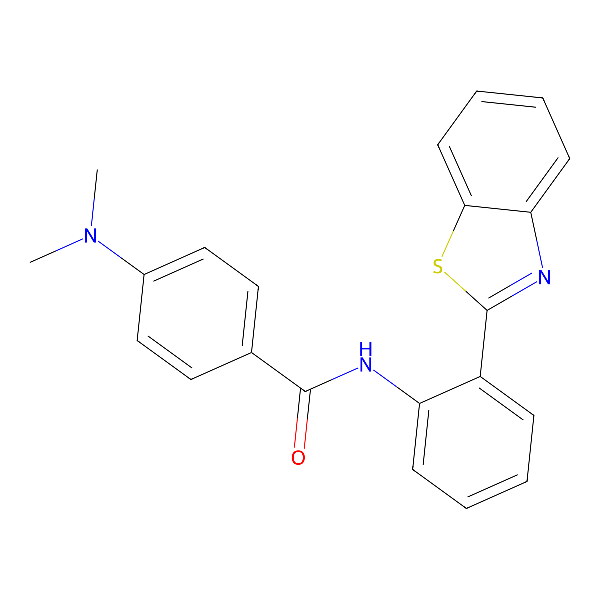N-[2-(1,3-benzothiazol-2-yl)phenyl]-4-(dimethylamino)benzamide molecular structure, CAS 477569-79-2