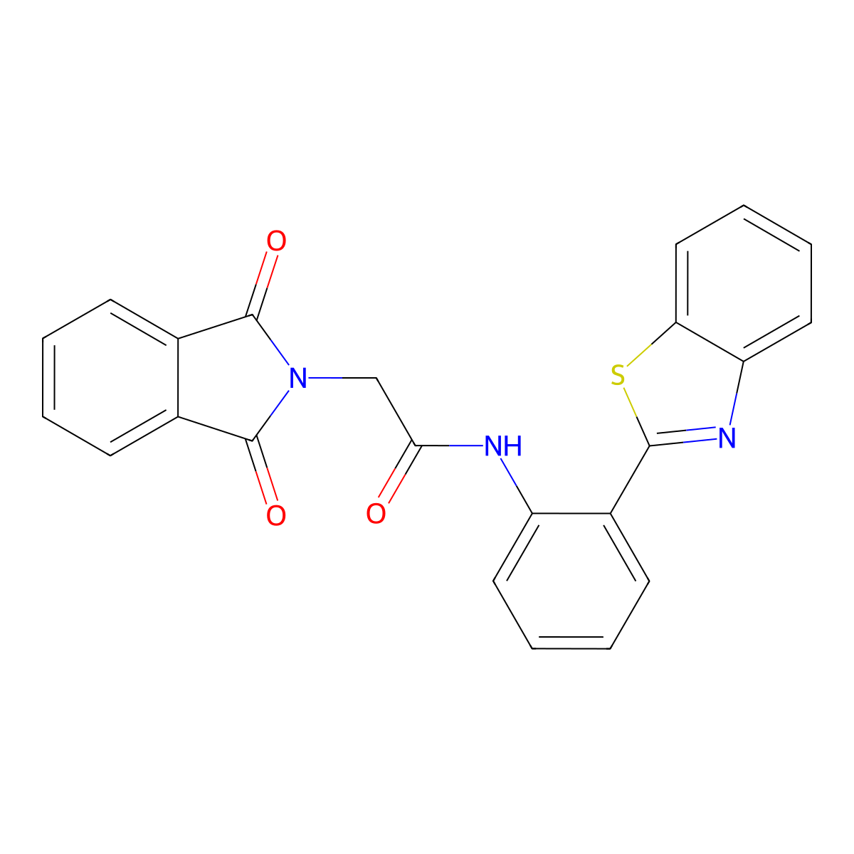 N-(2-(benzo[d]thiazol-2-yl)phenyl)-2-(1,3-dioxoisoindolin-2-yl)acetamide molecular structure, CAS 477569-83-8