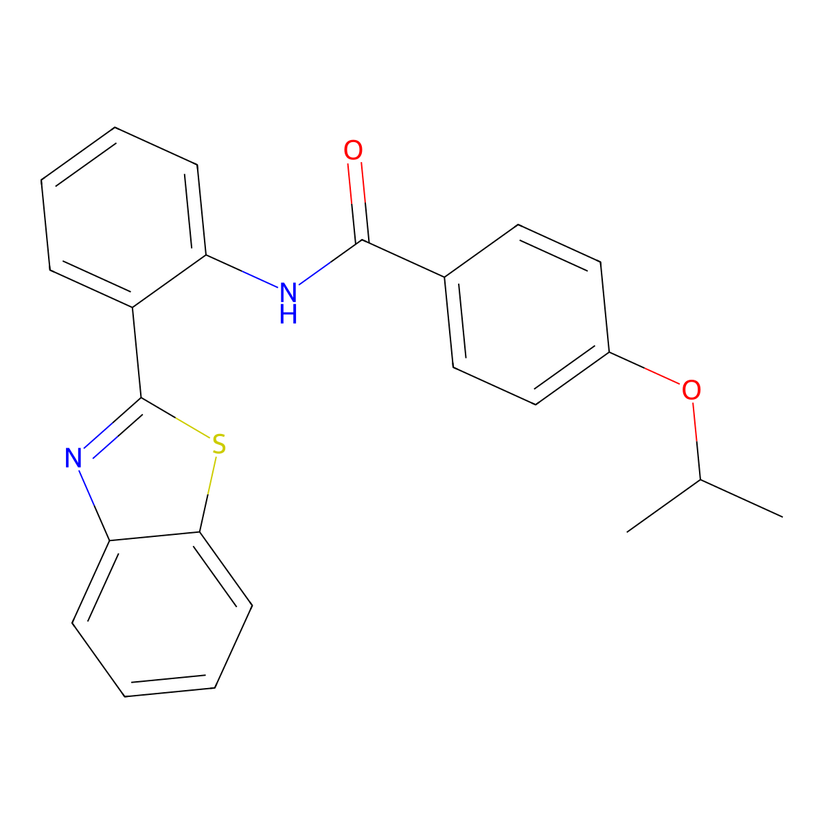 N-(2-(benzo[d]thiazol-2-yl)phenyl)-4-isopropoxybenzamide molecular structure, CAS 477570-00-6