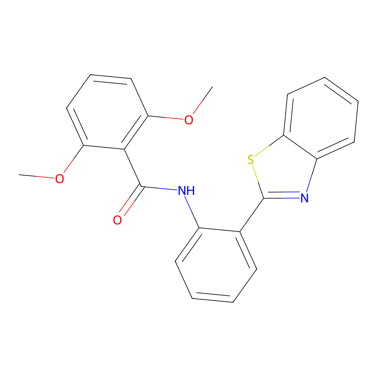 N-[2-(1,3-benzothiazol-2-yl)phenyl]-2,6-dimethoxybenzamide molecular structure, CAS 477570-04-0