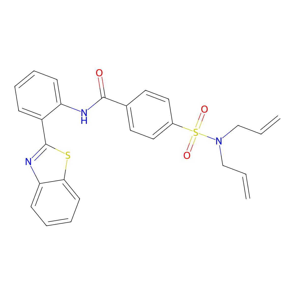 N-(2-(benzo[d]thiazol-2-yl)phenyl)-4-(N,N-diallylsulfamoyl)benzamide molecular structure, CAS 477570-06-2