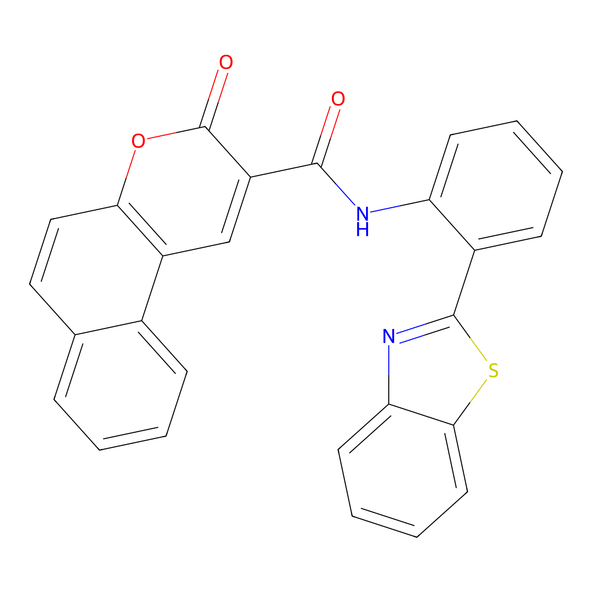 N-(2-(benzo[d]thiazol-2-yl)phenyl)-3-oxo-3H-benzo[f]chromene-2-carboxamide molecular structure, CAS 477570-08-4