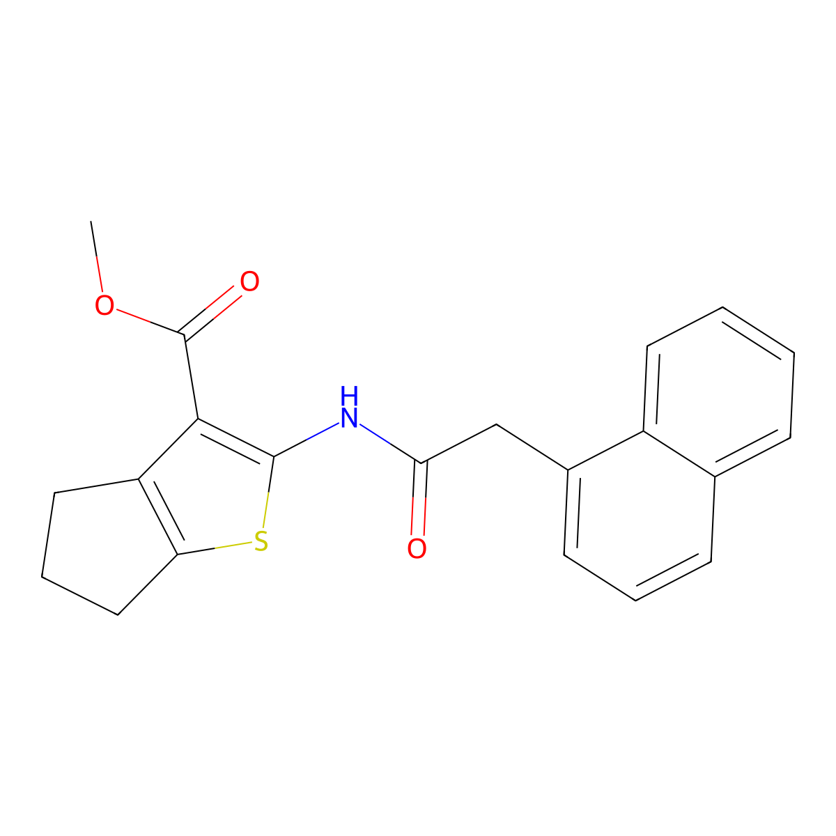 methyl 2-(2-(naphthalen-1-yl)acetamido)-5,6-dihydro-4H-cyclopenta[b]thiophene-3-carboxylate molecular structure, CAS 477570-33-5