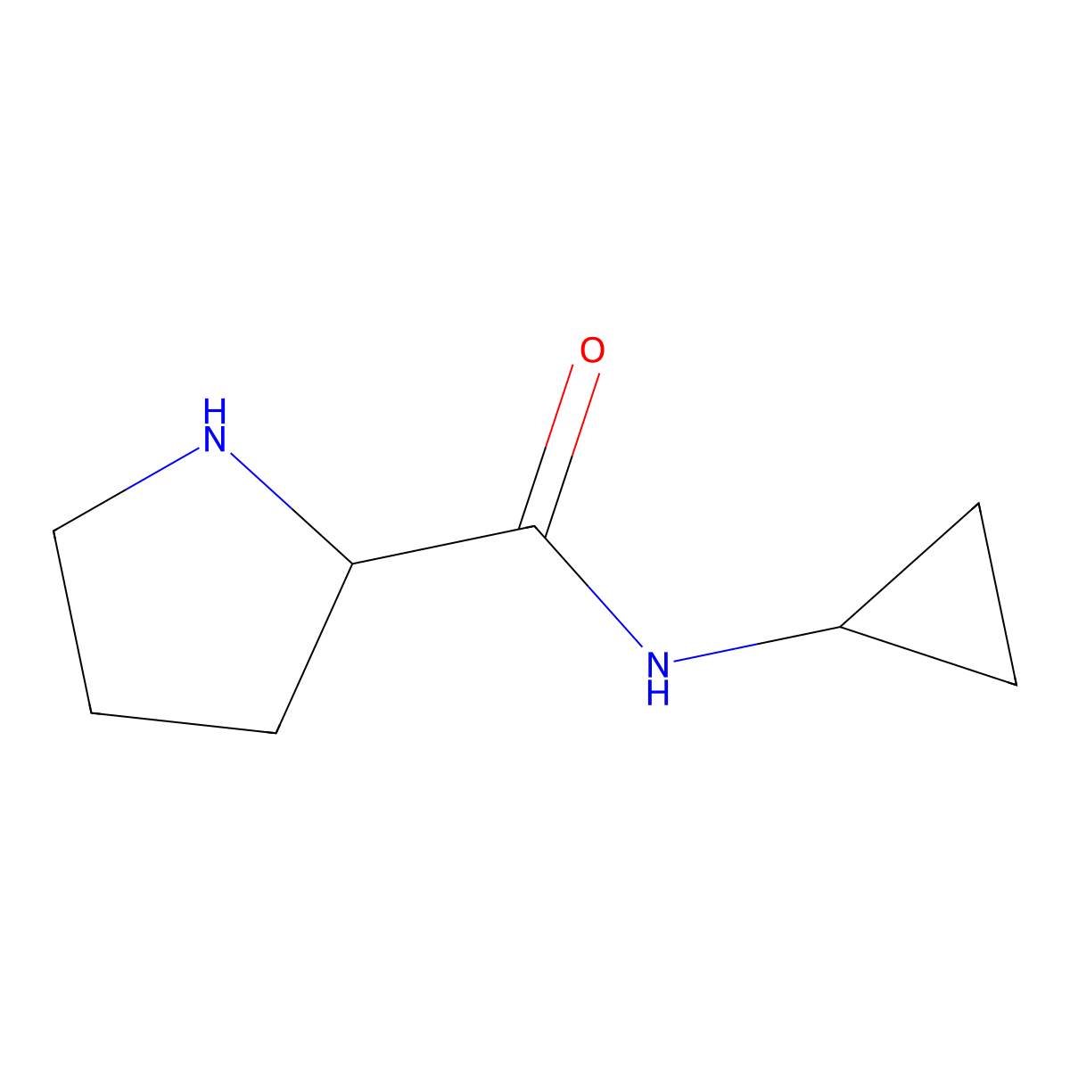 (R)-N-Cyclopropylpyrrolidine-2-carboxamide molecular structure, CAS 477575-02-3