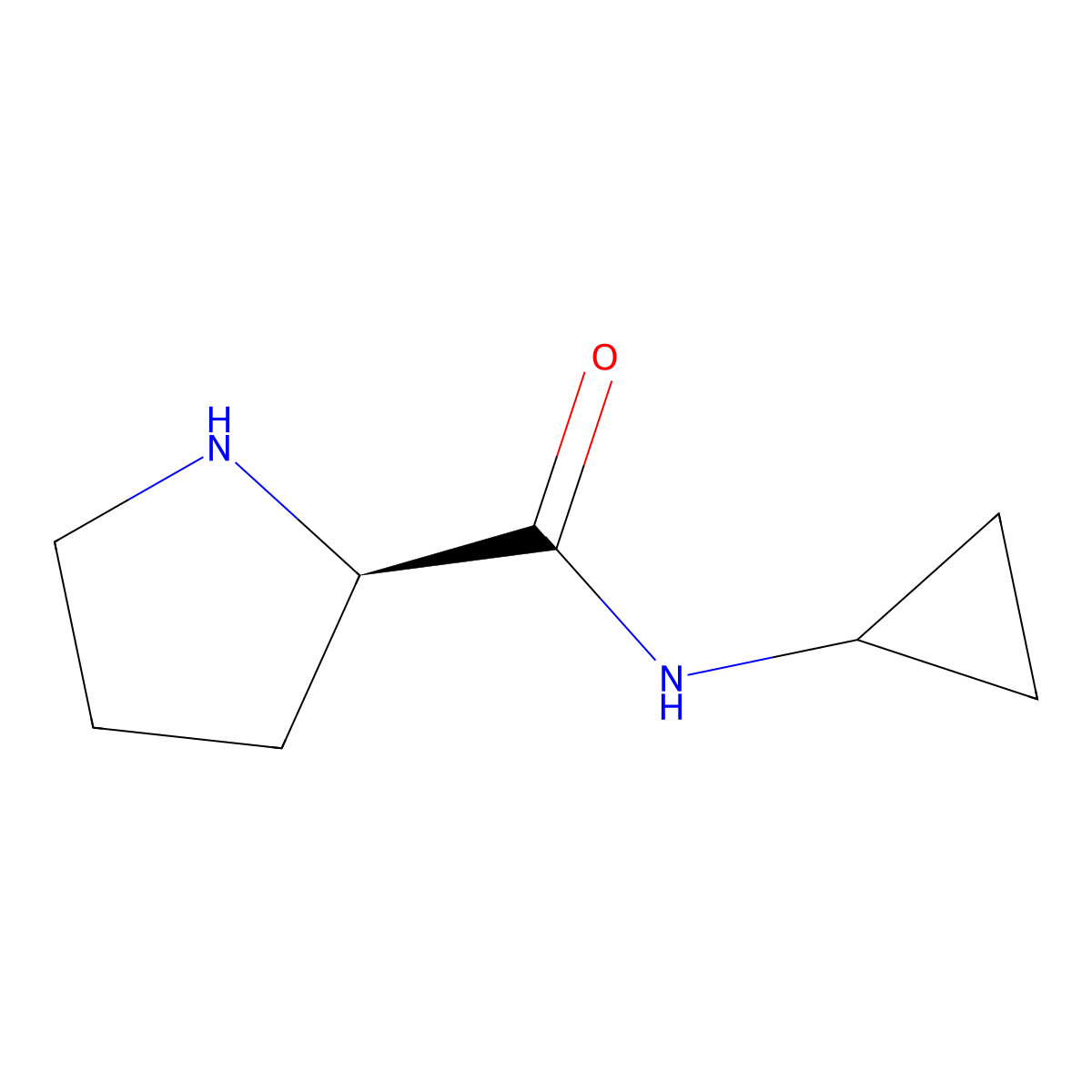 (R)-N-Cyclopropylpyrrolidine-2-carboxamide molecular structure, CAS 477575-02-3