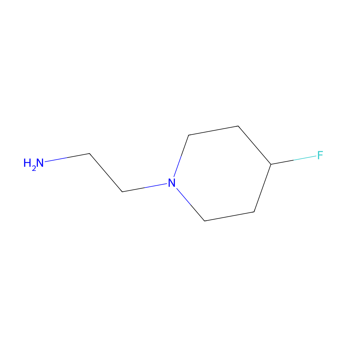 2-(4-Fluoropiperidin-1-YL)ethanamine molecular structure, CAS 477576-97-9