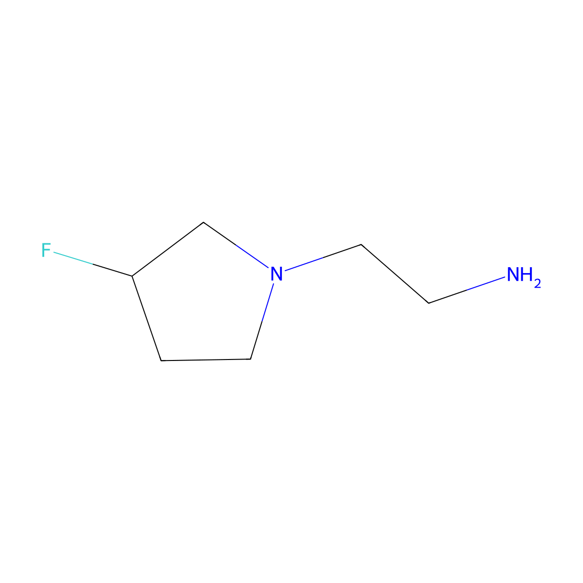 2-(3-Fluoropyrrolidin-1-yl)ethanamine molecular structure, CAS 477577-18-7