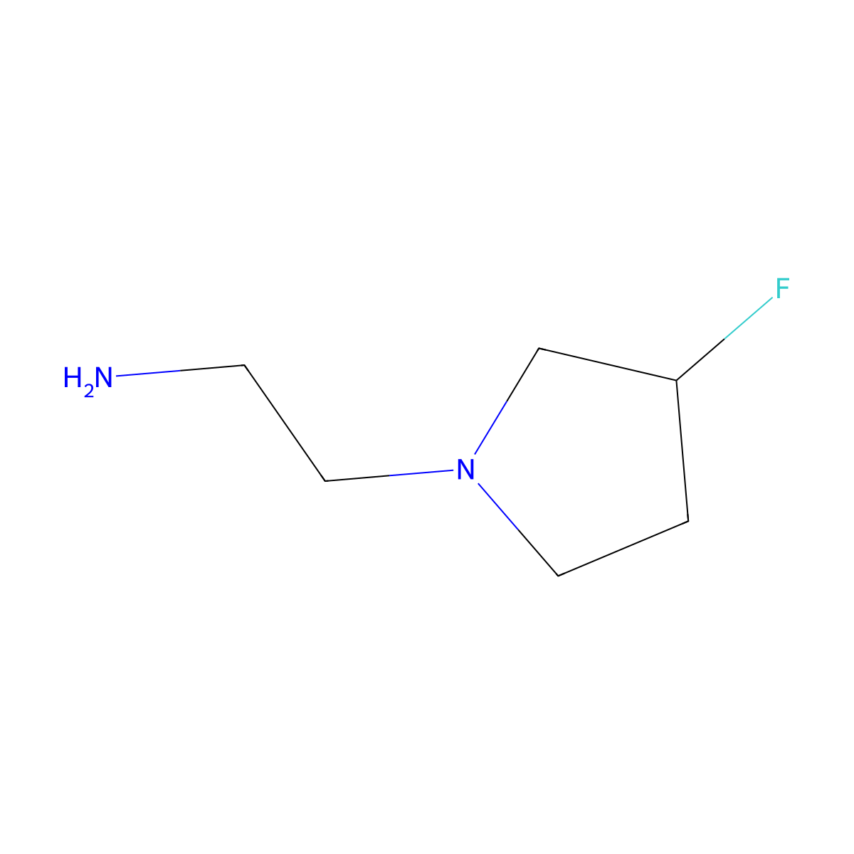 2-(3-Fluoropyrrolidin-1-yl)ethanamine molecular structure, CAS 477577-18-7