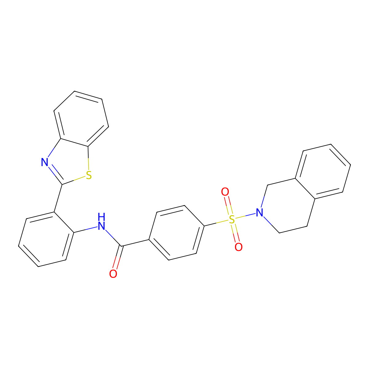N-(2-(benzo[d]thiazol-2-yl)phenyl)-4-((3,4-dihydroisoquinolin-2(1H)-yl)sulfonyl)benzamide molecular structure, CAS 477579-08-1