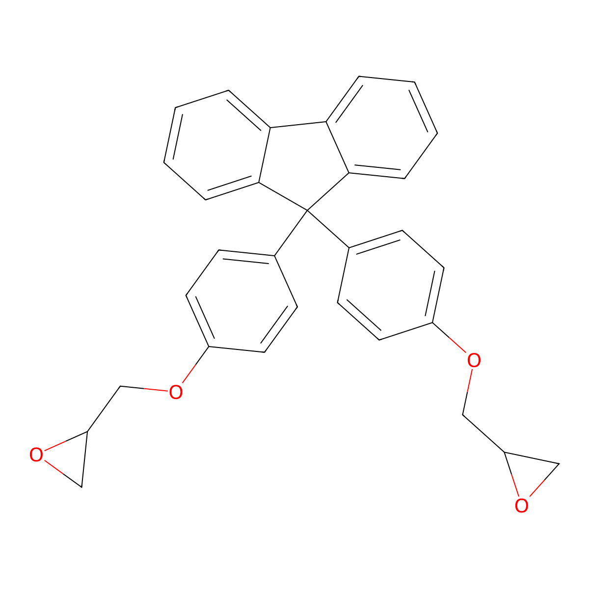 Oxirane, 2,2'-[9H-fluoren-9-ylidenebis(4,1-phenyleneoxymethylene)]bis- molecular structure, CAS 47758-37-2
