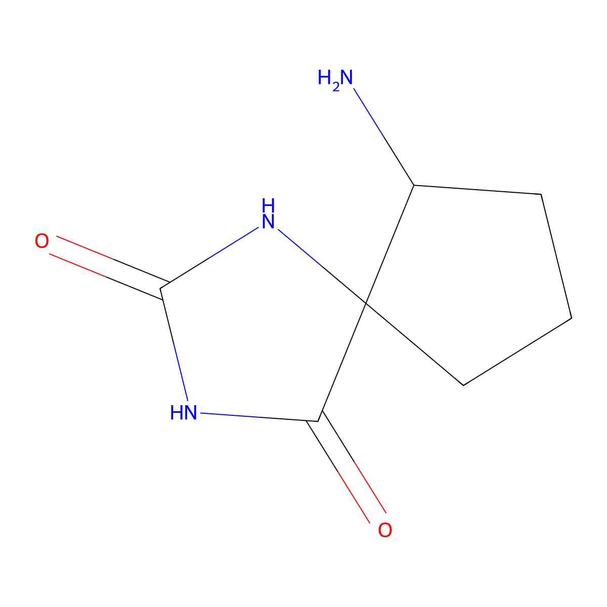 6-Amino-1,3-diazaspiro[4.4]nonane-2,4-dione molecular structure, CAS 477584-10-4