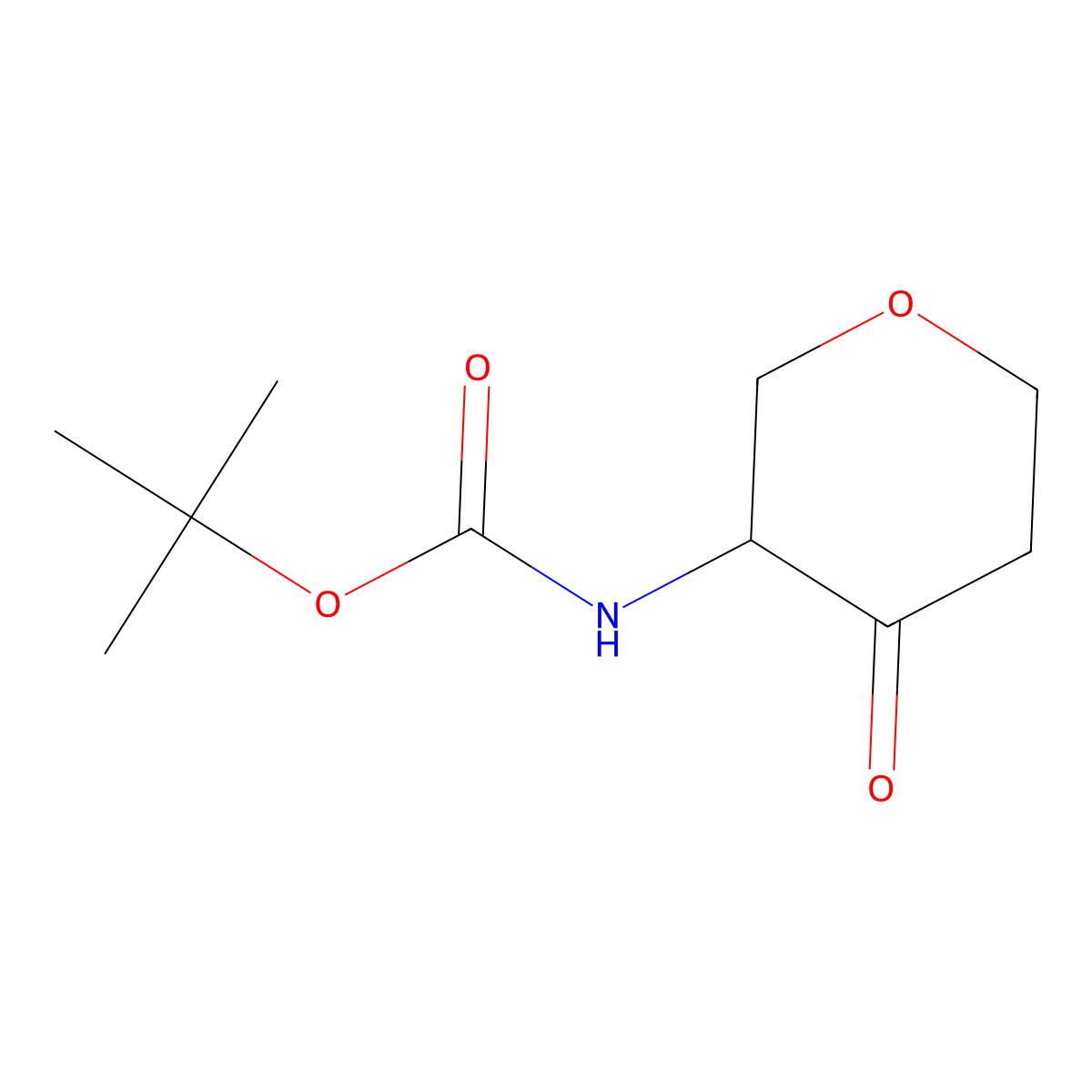 tert-Butyl (4-oxotetrahydro-2H-pyran-3-yl)carbamate molecular structure, CAS 477584-38-6