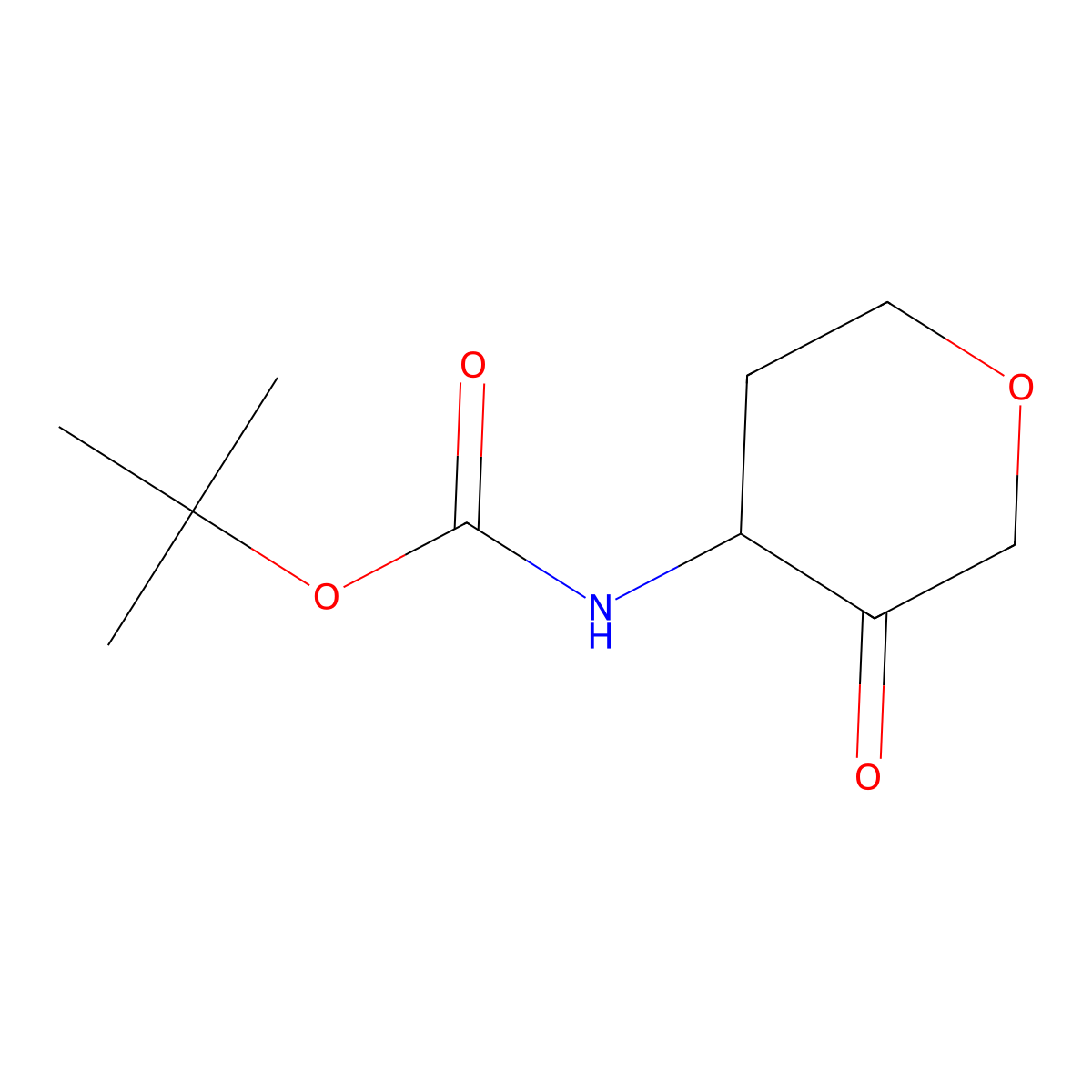 tert-Butyl (3-oxotetrahydro-2H-pyran-4-yl)carbamate molecular structure, CAS 477584-42-2