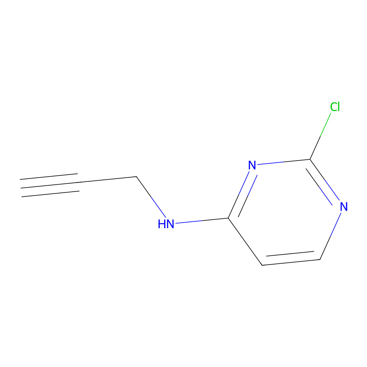 2-chloro-N-(prop-2-yn-1-yl)pyrimidin-4-amine molecular structure, CAS 477593-82-1