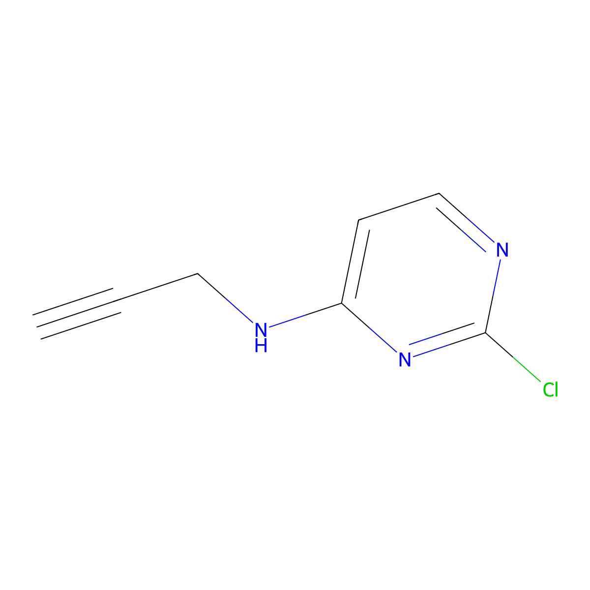 2-chloro-N-(prop-2-yn-1-yl)pyrimidin-4-amine molecular structure, CAS 477593-82-1