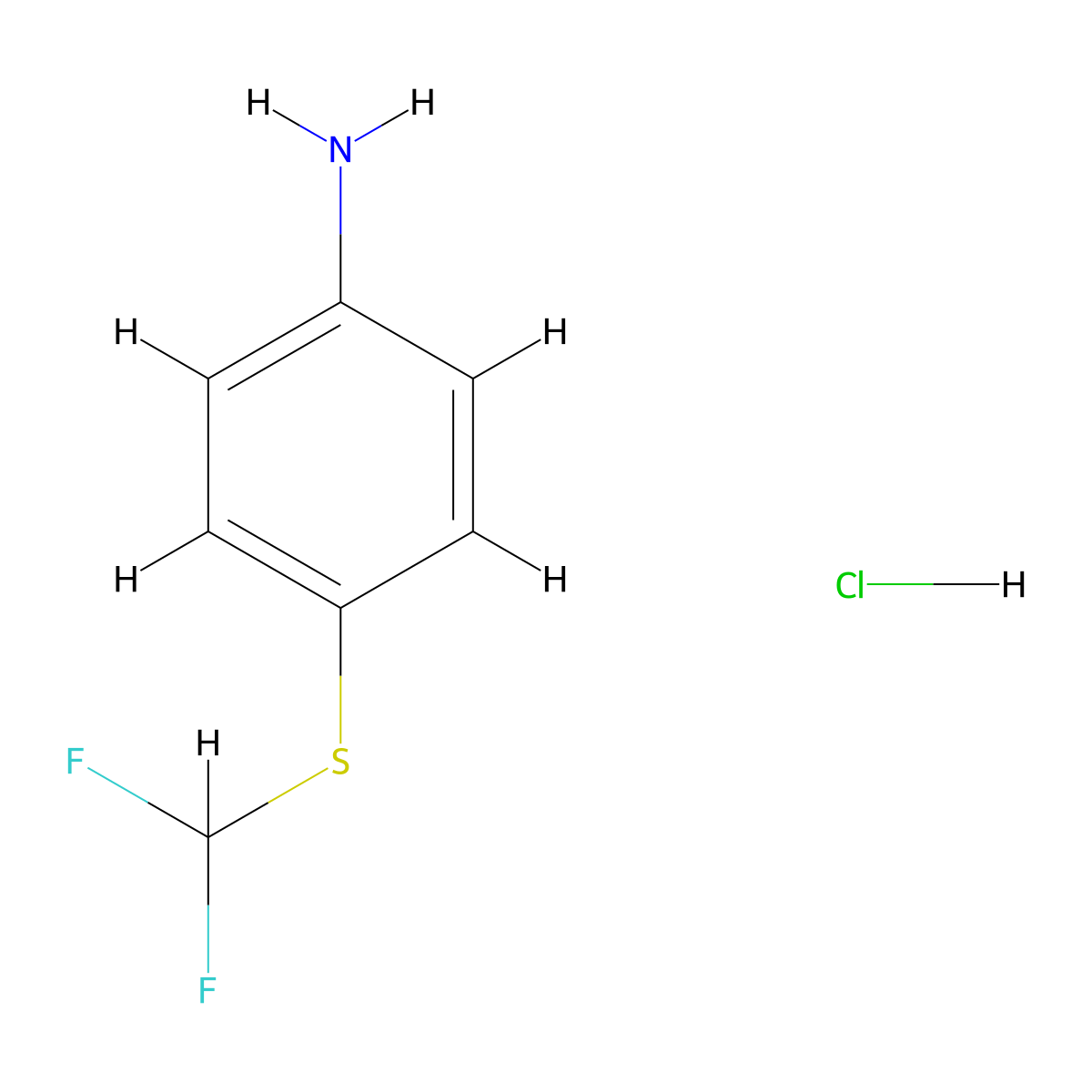 4-((Difluoromethyl)sulfanyl)aniline hydrochloride molecular structure, CAS 477593-83-2