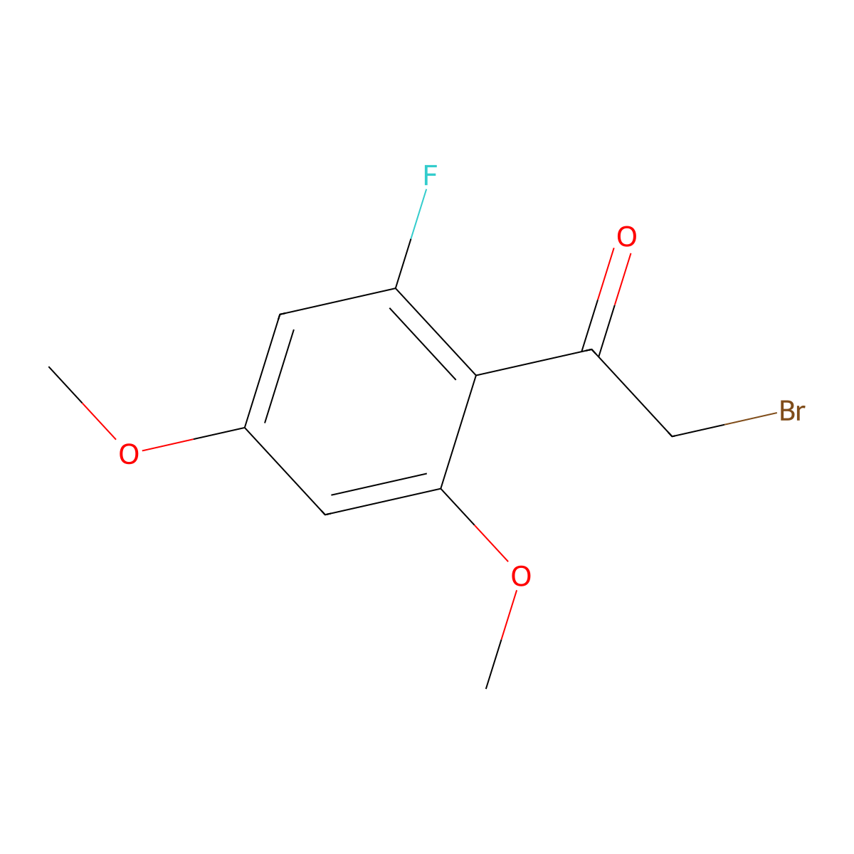 2-Bromo-1-(2-fluoro-4,6-dimethoxyphenyl)ethan-1-one molecular structure, CAS 477594-25-5
