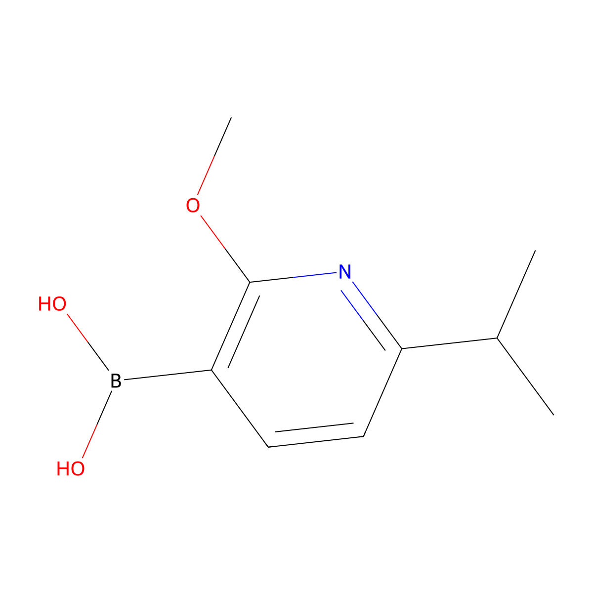 (6-Isopropyl-2-methoxypyridin-3-yl)boronic acid molecular structure, CAS 477598-24-6