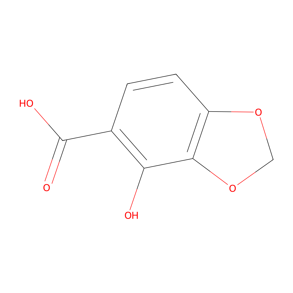 4-Hydroxy-1,3-dioxaindane-5-carboxylic acid molecular structure, CAS 4776-00-5