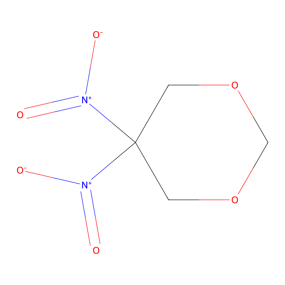 5,5-Dinitro-1,3-dioxane molecular structure, CAS 4776-97-0