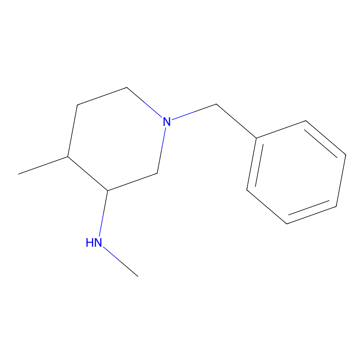 (3R,4R)-1-Benzyl-N,4-dimethylpiperidin-3-amine molecular structure, CAS 477600-70-7