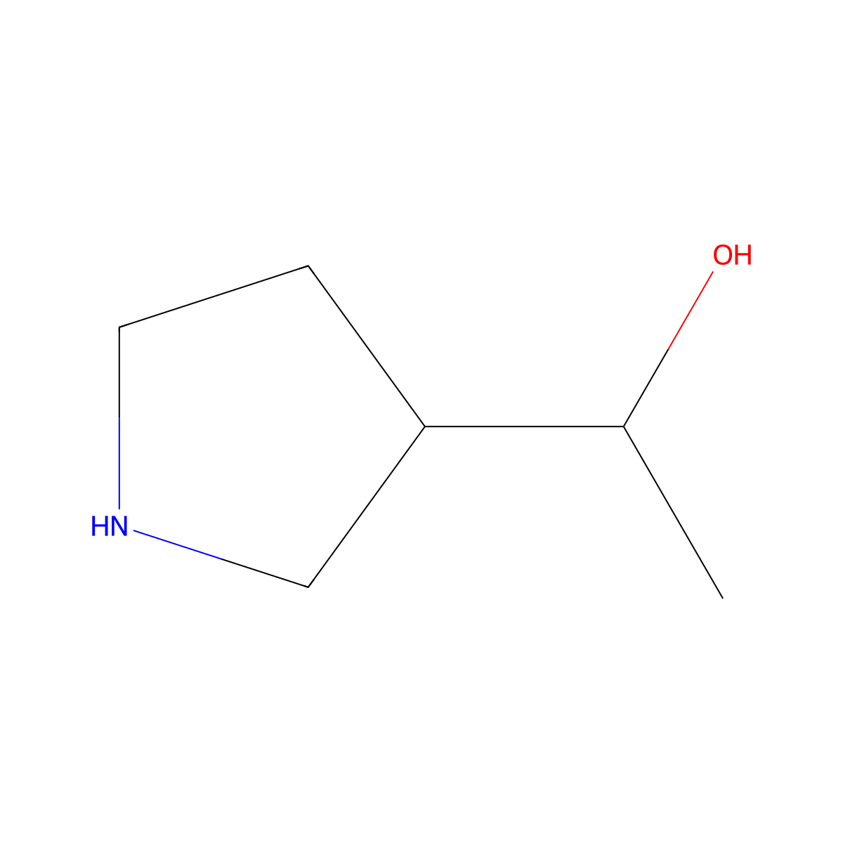 1-(Pyrrolidin-3-yl)ethan-1-ol molecular structure, CAS 477700-38-2