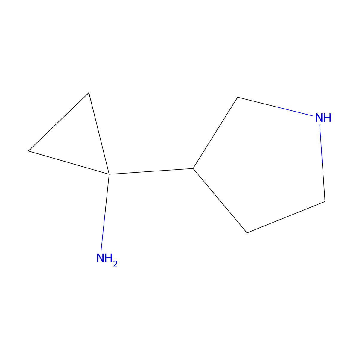 (R)-1-(Pyrrolidin-3-yl)cyclopropanamine molecular structure, CAS 477700-40-6