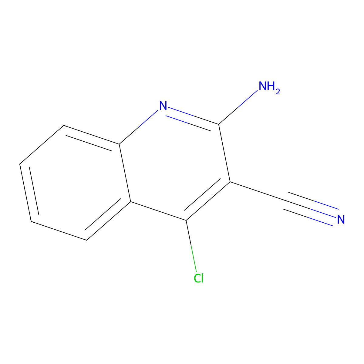 2-Amino-3-cyano4-chloroquinoline molecular structure, CAS 477708-40-0