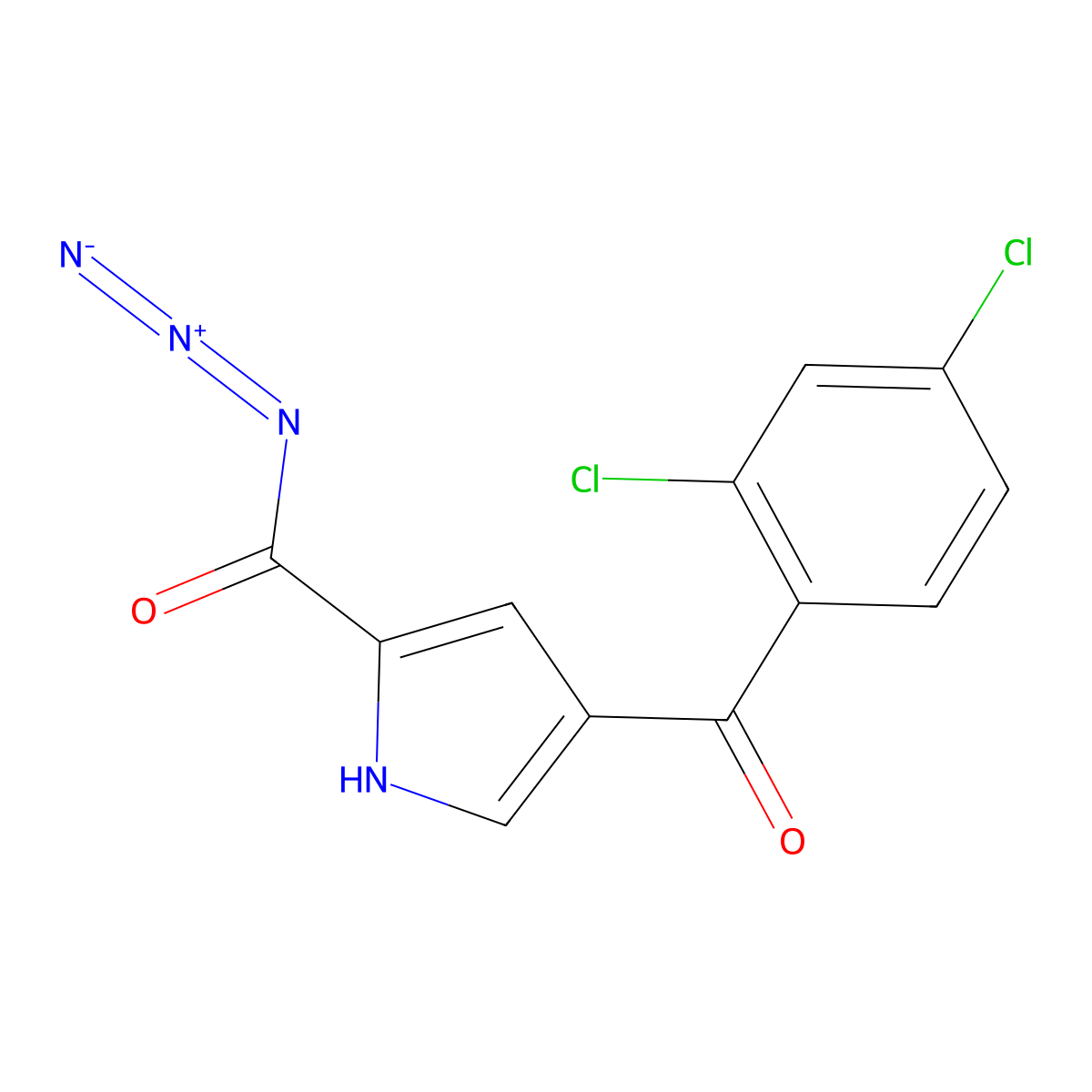 4-(2,4-dichlorobenzoyl)-1H-pyrrole-2-carbonyl azide molecular structure, CAS 477708-94-4