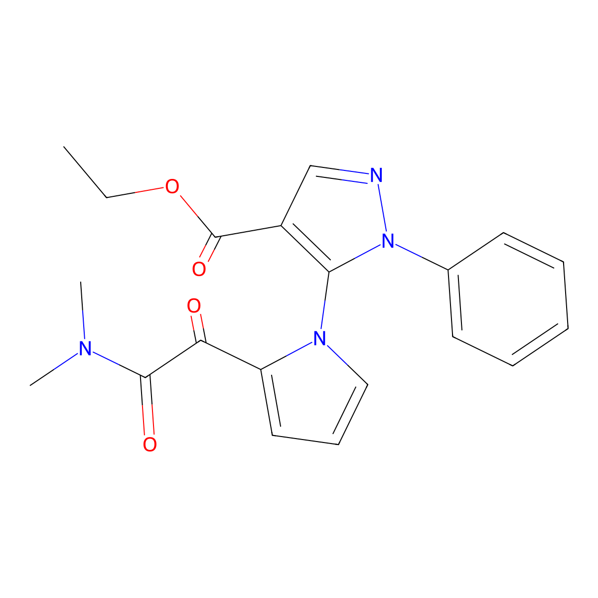 ethyl 5-{2-[2-(dimethylamino)-2-oxoacetyl]-1H-pyrrol-1-yl}-1-phenyl-1H-pyrazole-4-carboxylate molecular structure, CAS 477709-24-3