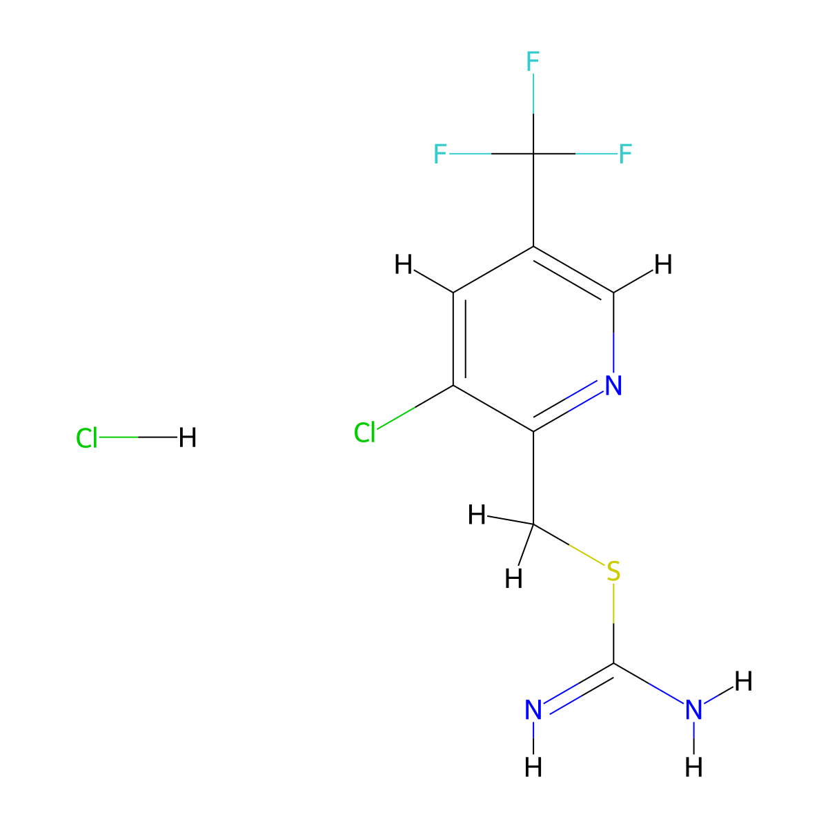 2-[[3-Chloro-5-(trifluoromethyl)-2-pyridyl]-methyl]isothiourea hydrochloride molecular structure, CAS 477709-88-9