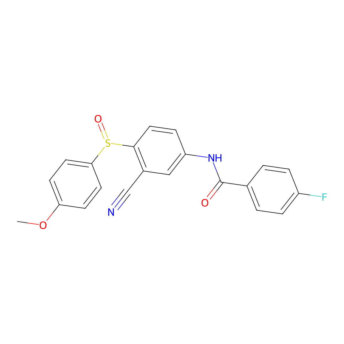 N-{3-cyano-4-[(4-methoxyphenyl)sulfinyl]phenyl}-4-fluorobenzenecarboxamide molecular structure, CAS 477709-92-5