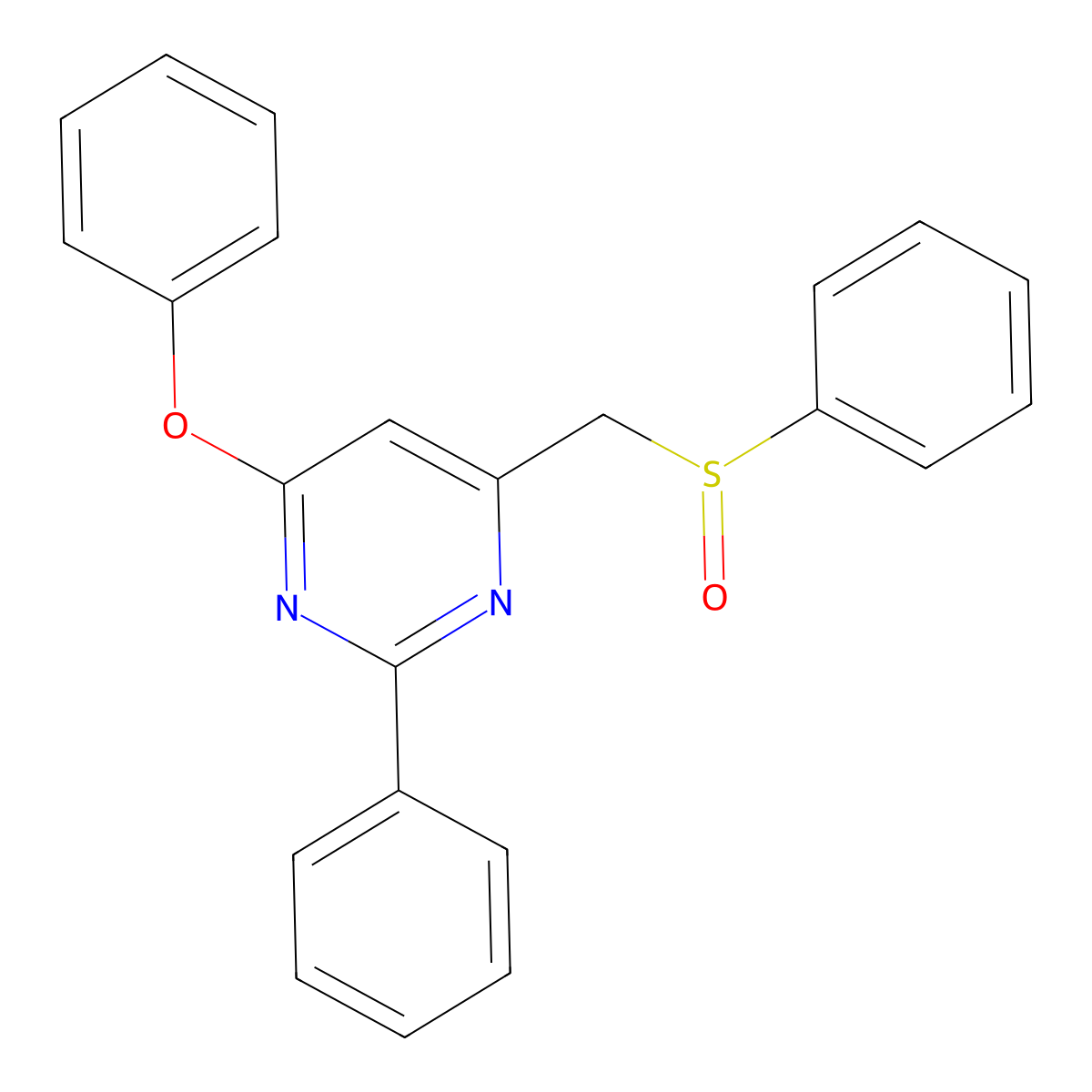 4-(Benzenesulfinylmethyl)-6-phenoxy-2-phenylpyrimidine molecular structure, CAS 477710-02-4