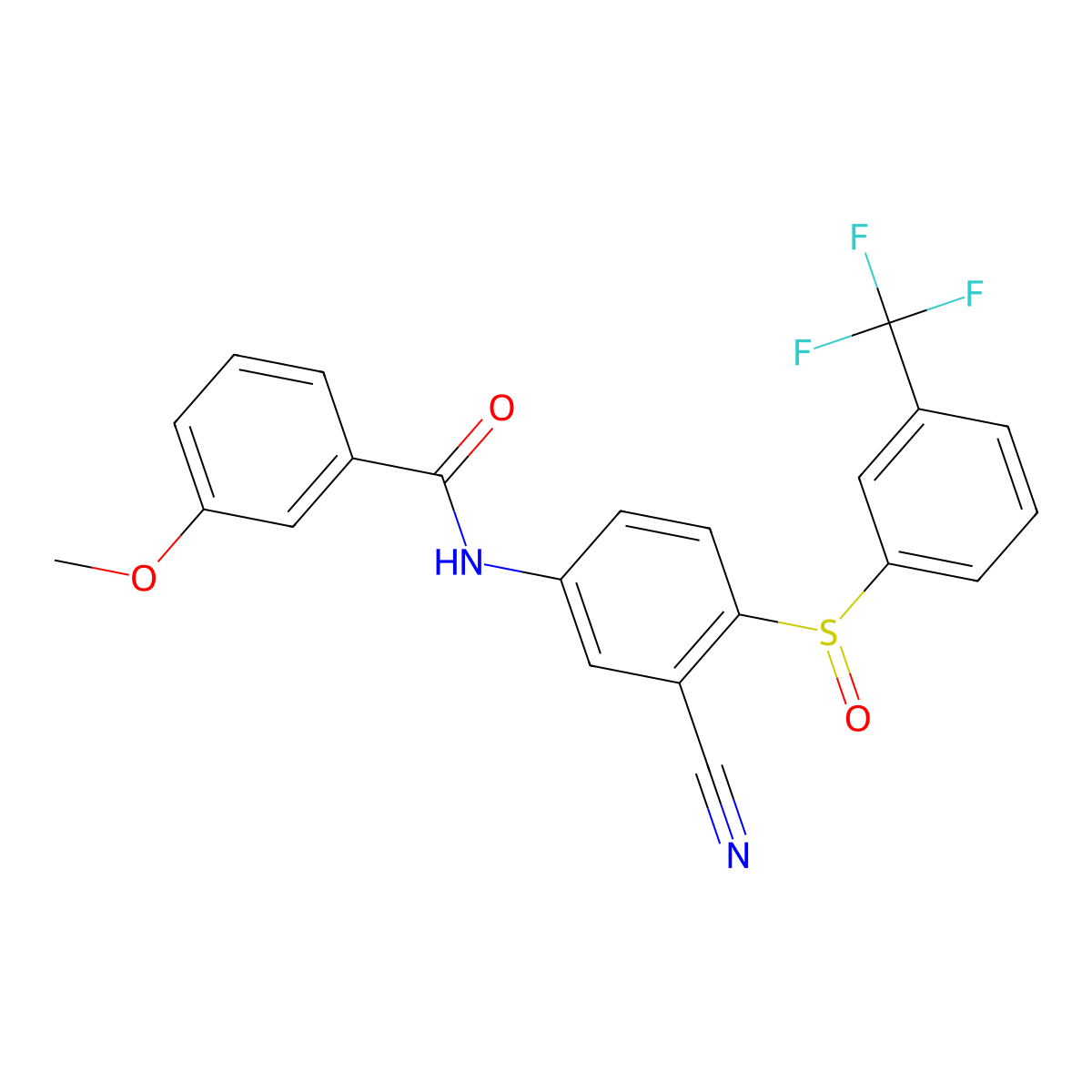 N-(3-cyano-4-{[3-(trifluoromethyl)phenyl]sulfinyl}phenyl)-3-methoxybenzenecarboxamide molecular structure, CAS 477710-04-6