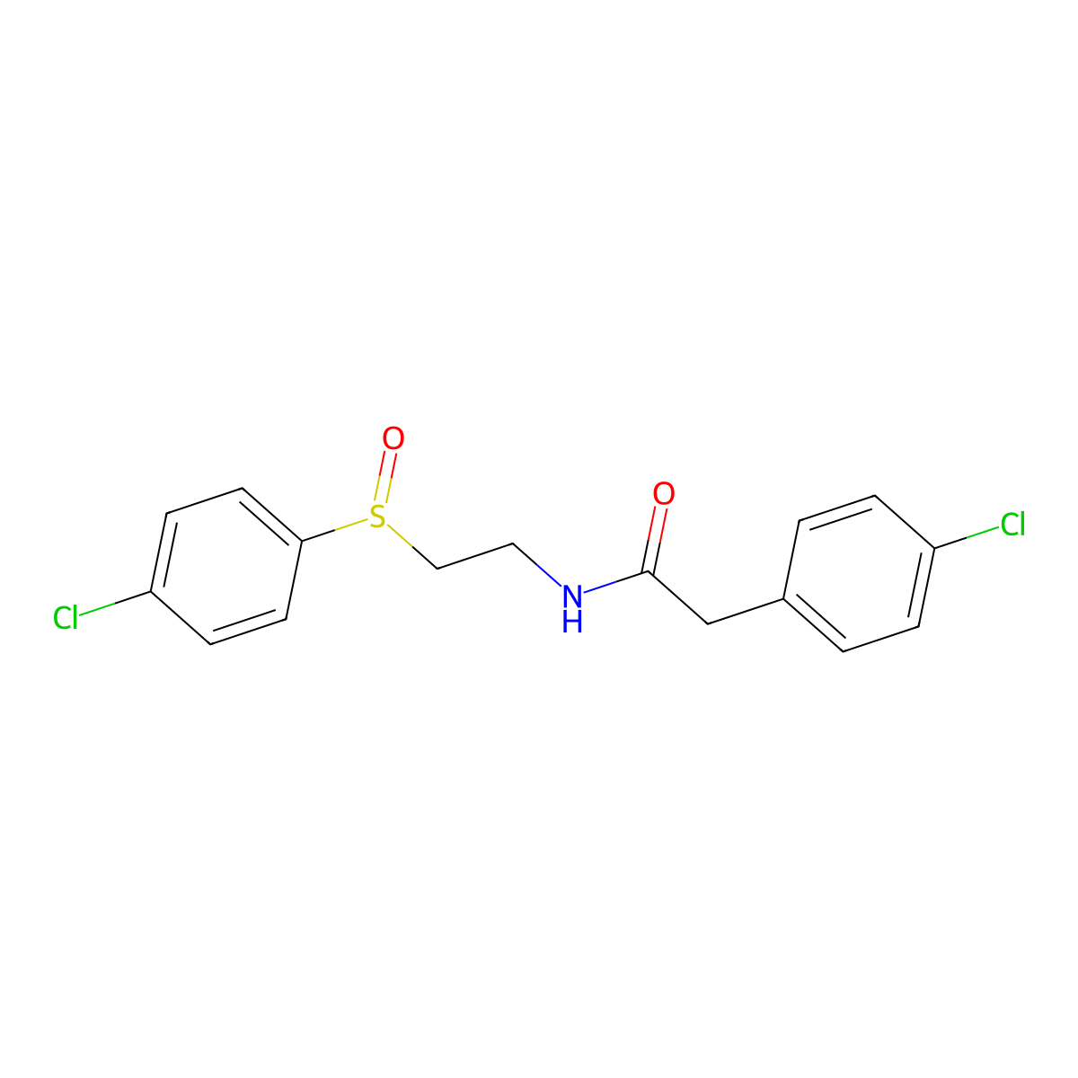 2-(4-Chlorophenyl)-N-(2-((4-chlorophenyl)sulfinyl)ethyl)acetamide molecular structure, CAS 477710-09-1