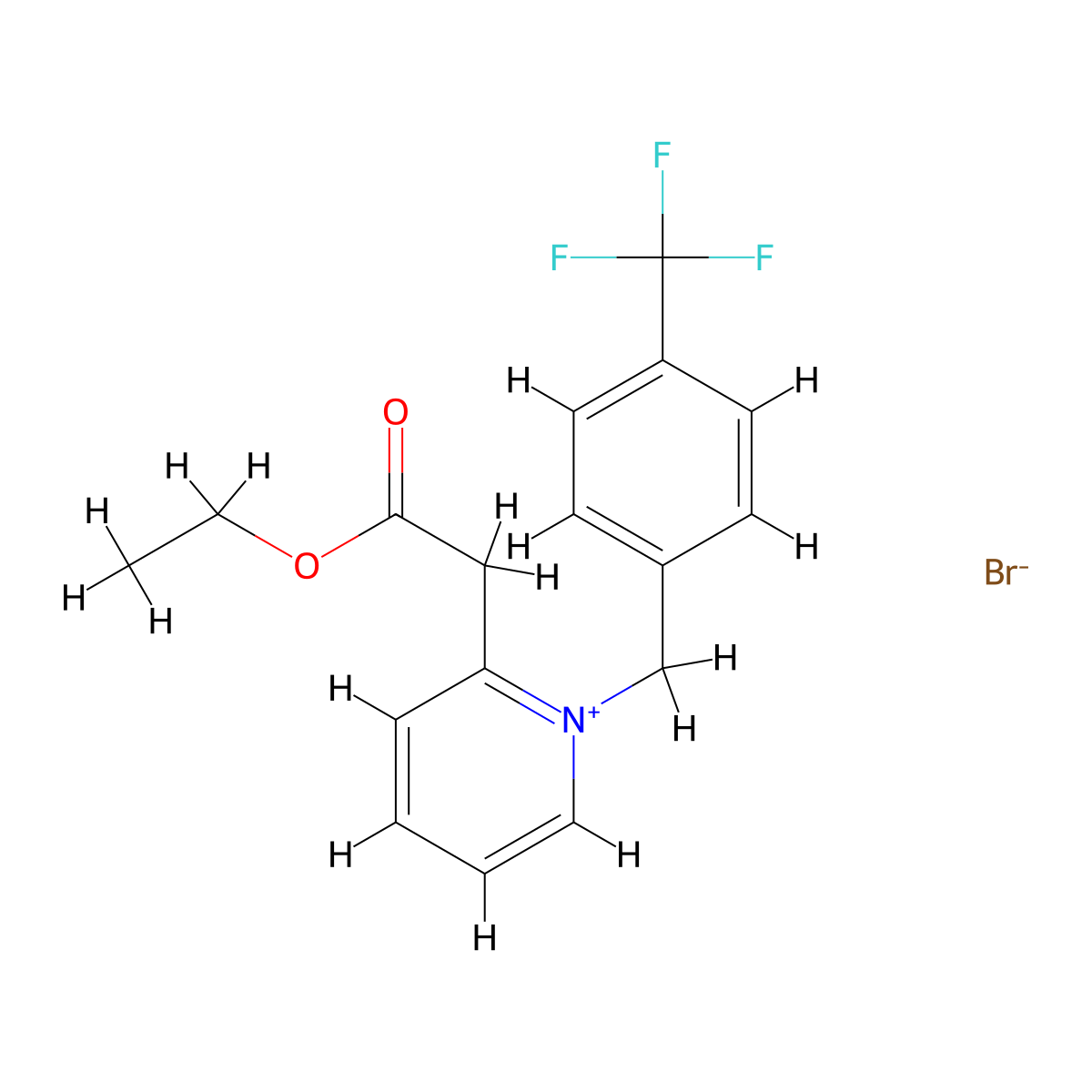 2-(2-Ethoxy-2-oxoethyl)-1-[4-(trifluoromethyl)benzyl]pyridinium bromide molecular structure, CAS 477710-18-2