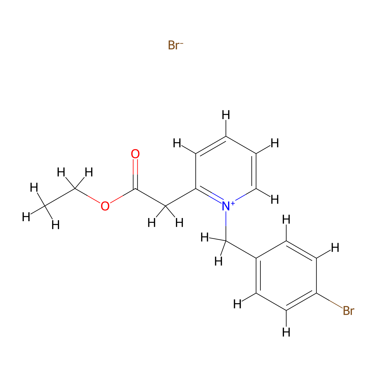 1-(4-Bromobenzyl)-2-(2-ethoxy-2-oxoethyl)pyridinium bromide molecular structure, CAS 477710-22-8